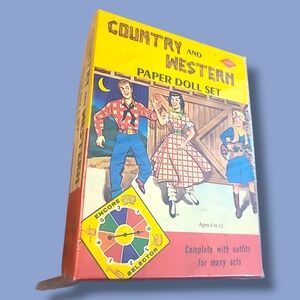 Vintage Country & Western Paper Doll Set Uncut Boxed 1950s Warren #428